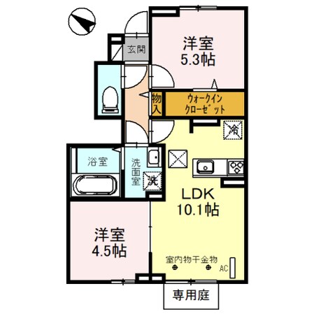 東加古川駅 徒歩10分 1階の物件間取画像